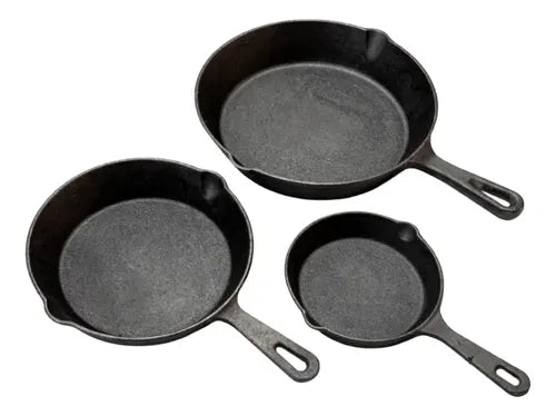 JUEGO DE SARTENES HIERRO FUNDIDO X3 PIEZAS
