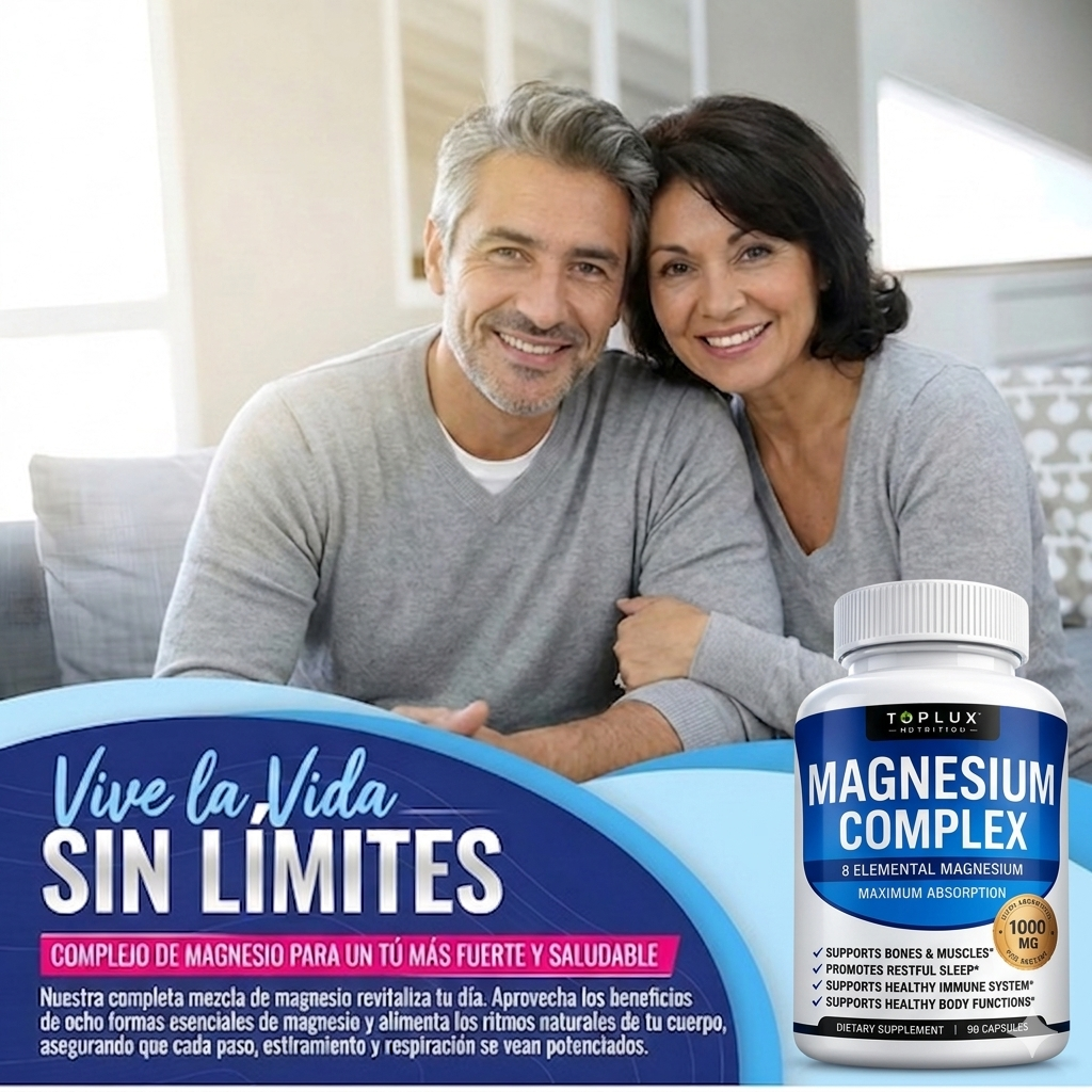 COMPLEJO DE MAGNESIO 8 EN 1 PRODUCTO 100% AMERICANO