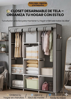 🏠COMBO ZAPATERO DE TELA + CLOSET DESARMABLE DE TELA🏠